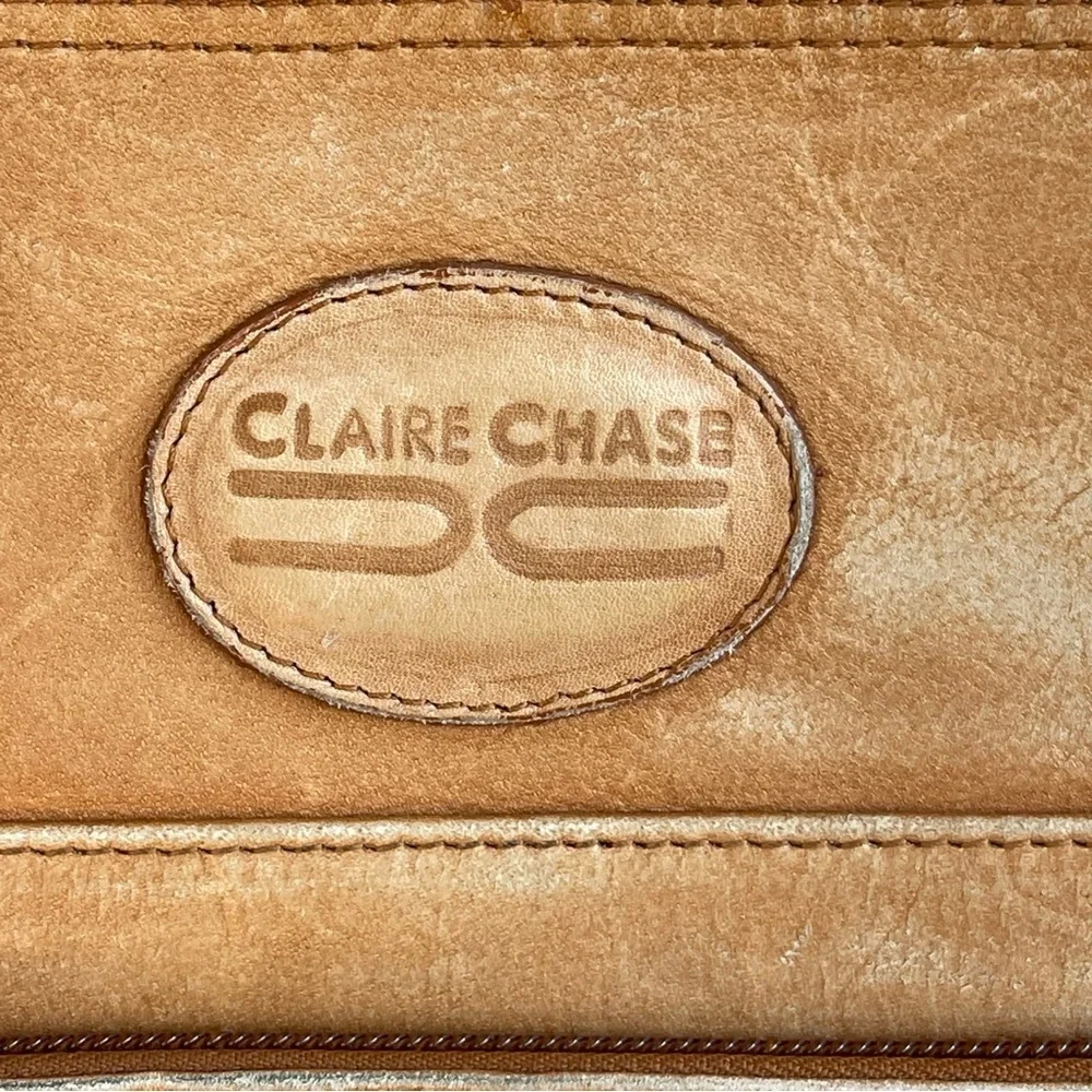 CLAIRE CHASE Genuine Leather Brown Briefcase Tan Leather Men's Bag